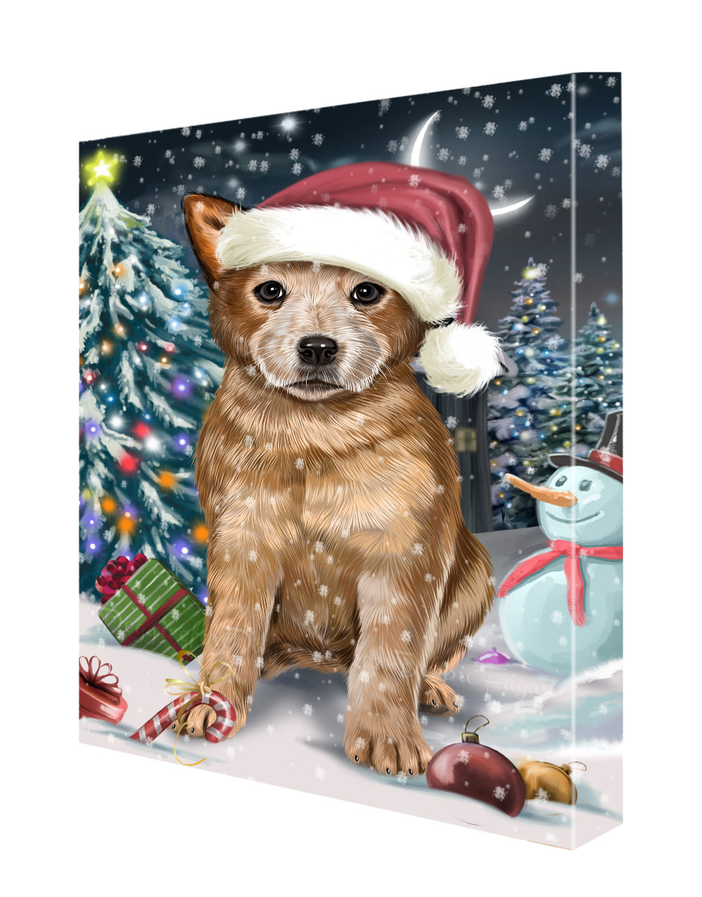 Australian Cattle Dog Canvas .75" Personalized Digital Painting Christmas NWT