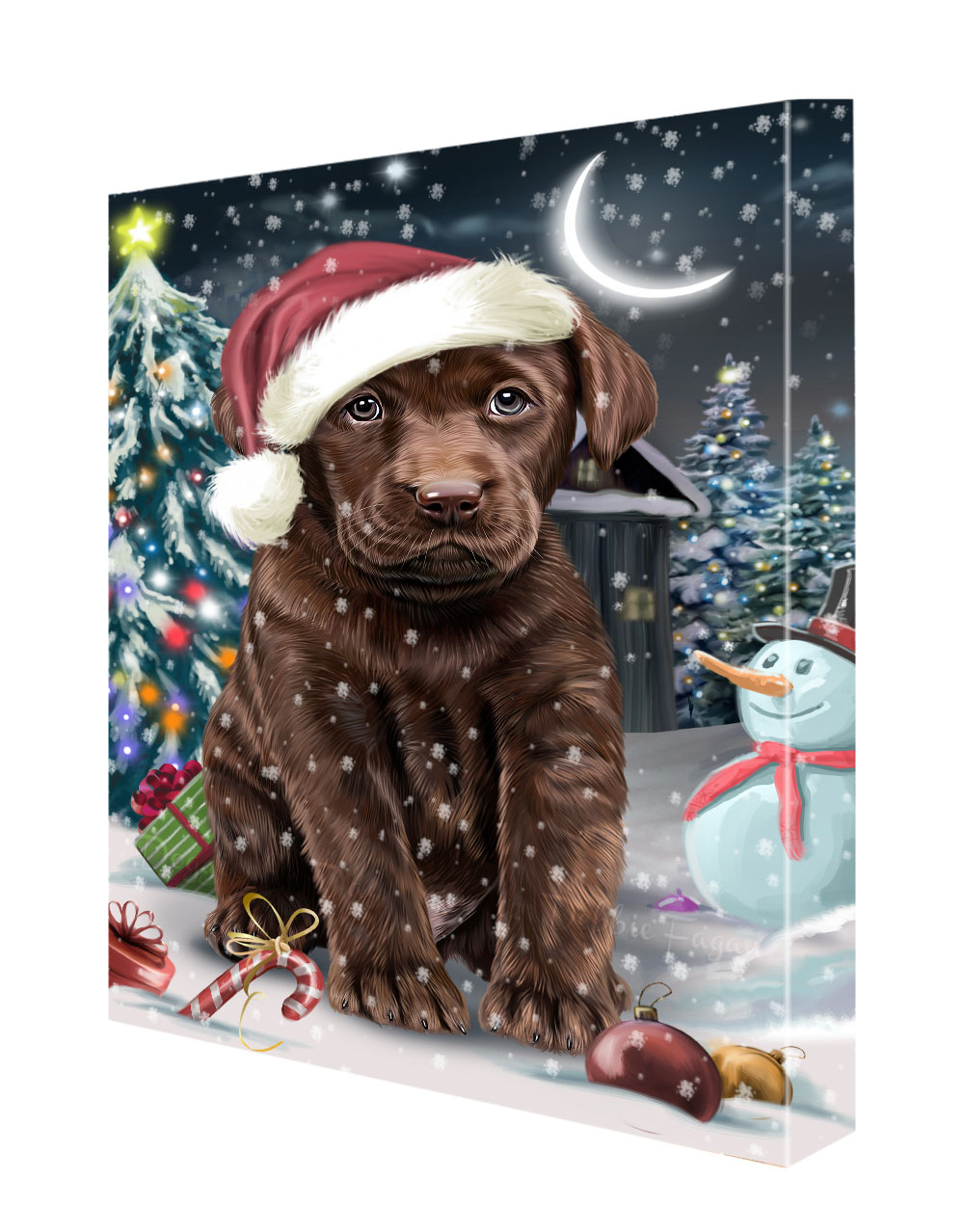 Labrador Retriever Dog Canvas .75" Personalized Digital Painting Christmas NWT