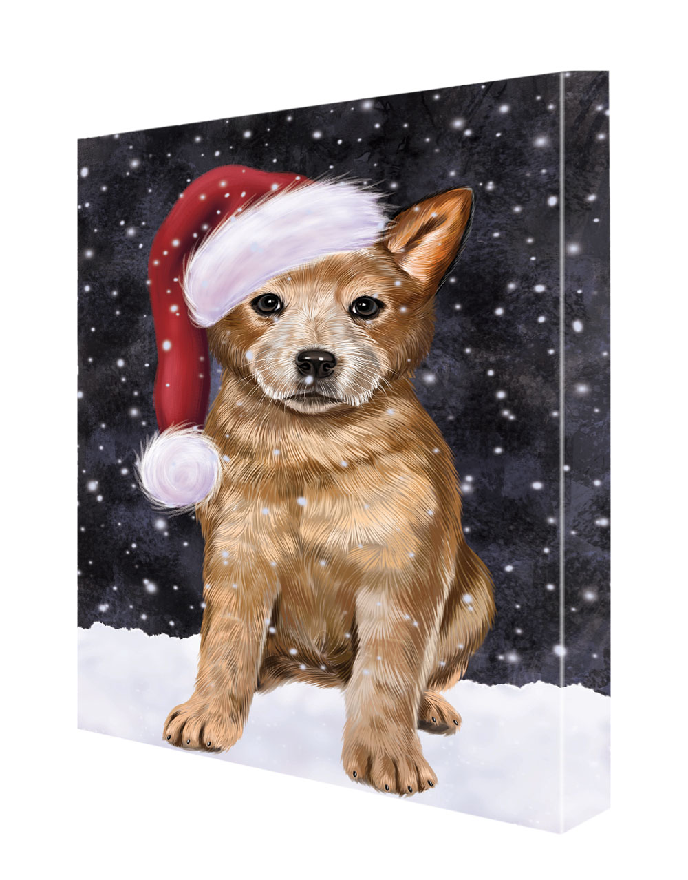 Australian Cattle Dog Canvas .75" Personalized Digital Painting Christmas NWT