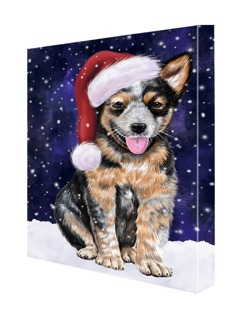 Australian Cattle Dog Canvas .75" Personalized Digital Painting Christmas NWT