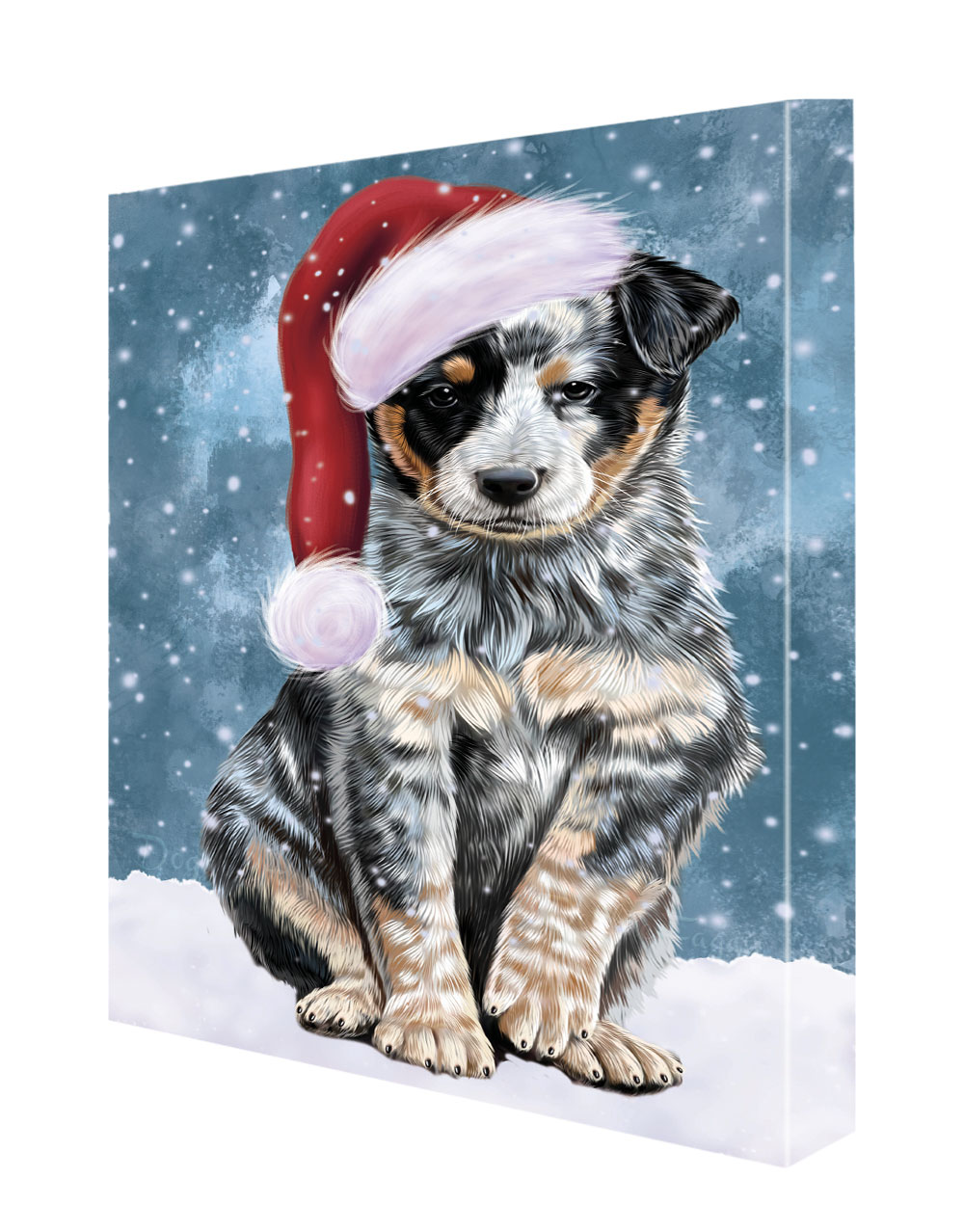 Australian Cattle Dog Canvas .75" Personalized Digital Painting Christmas NWT