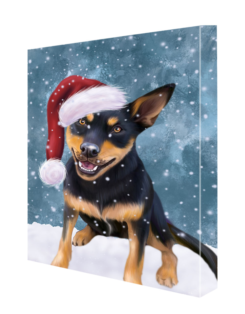 Australian Kelpies Dog Canvas .75" Personalized Digital Painting Christmas NWT