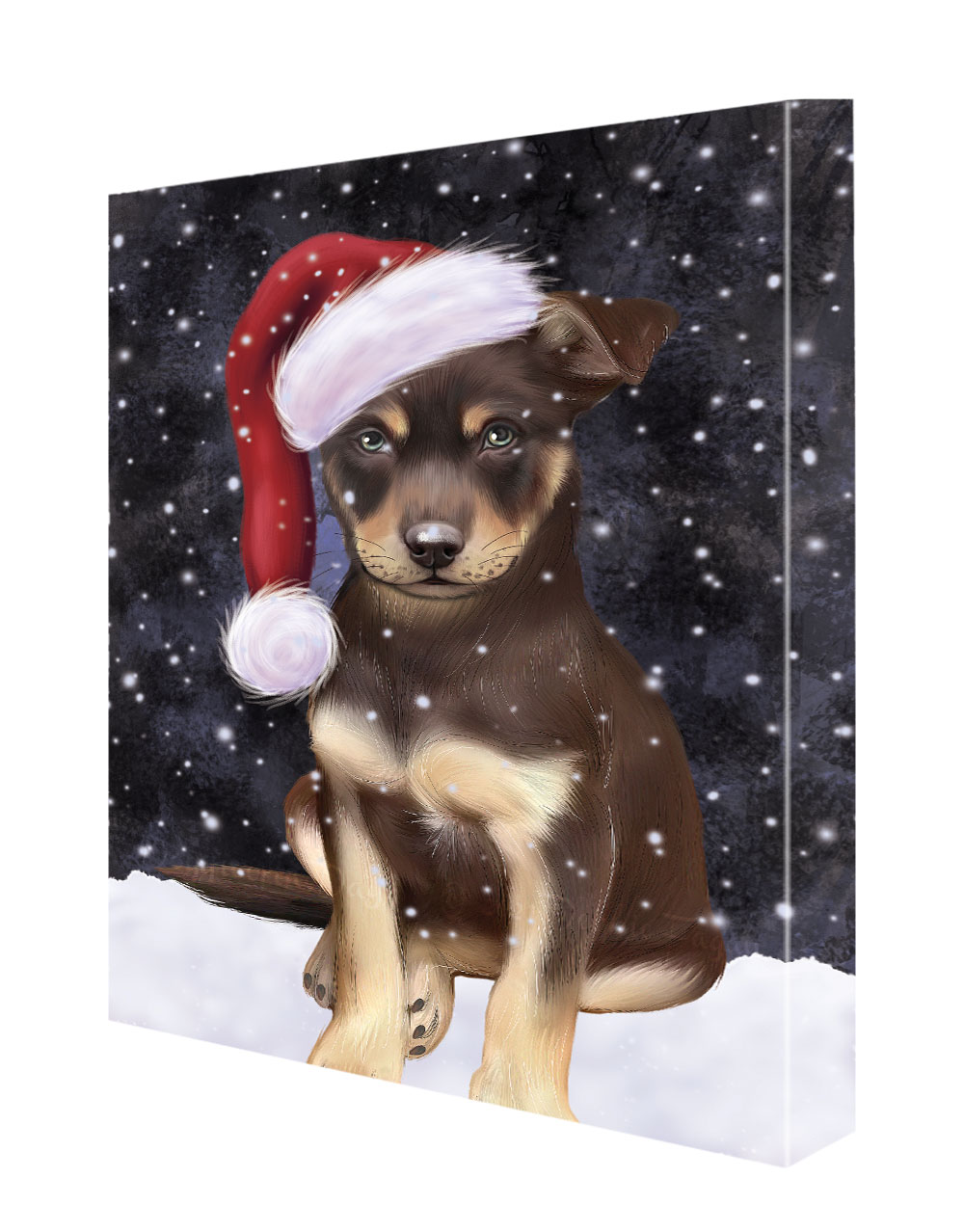 Australian Kelpies Dog Canvas .75" Personalized Digital Painting Christmas NWT