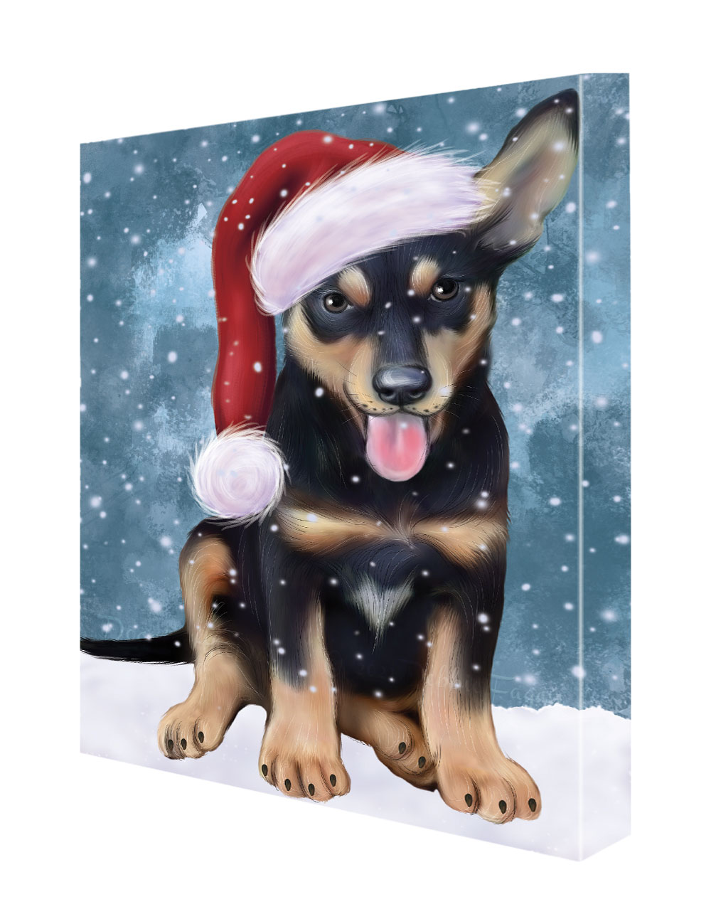 Australian Kelpies Dog Canvas .75" Personalized Digital Painting Christmas NWT