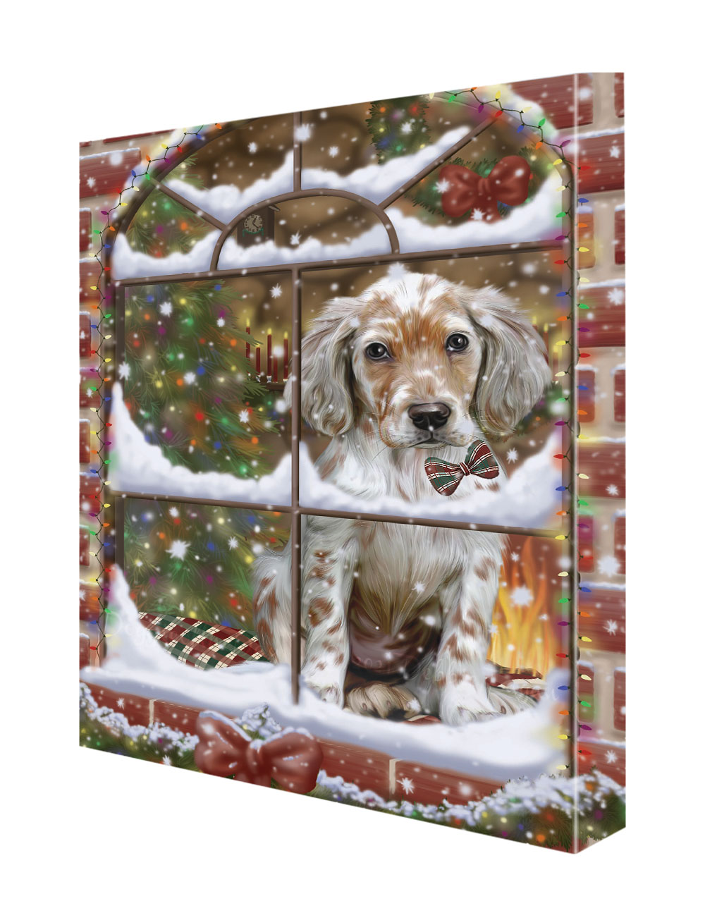 Englischer Setter Hund Leinwand 0,75" personalisiertes digitales Gemälde Weihnachten Neu mit Etikett - Bild 47 von 62