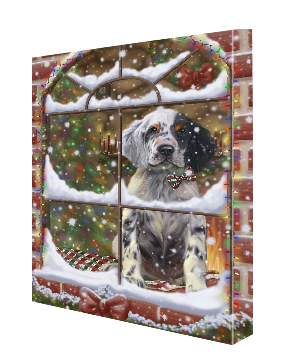 Englischer Setter Hund Leinwand 0,75" personalisiertes digitales Gemälde Weihnachten Neu mit Etikett - Bild 48 von 62