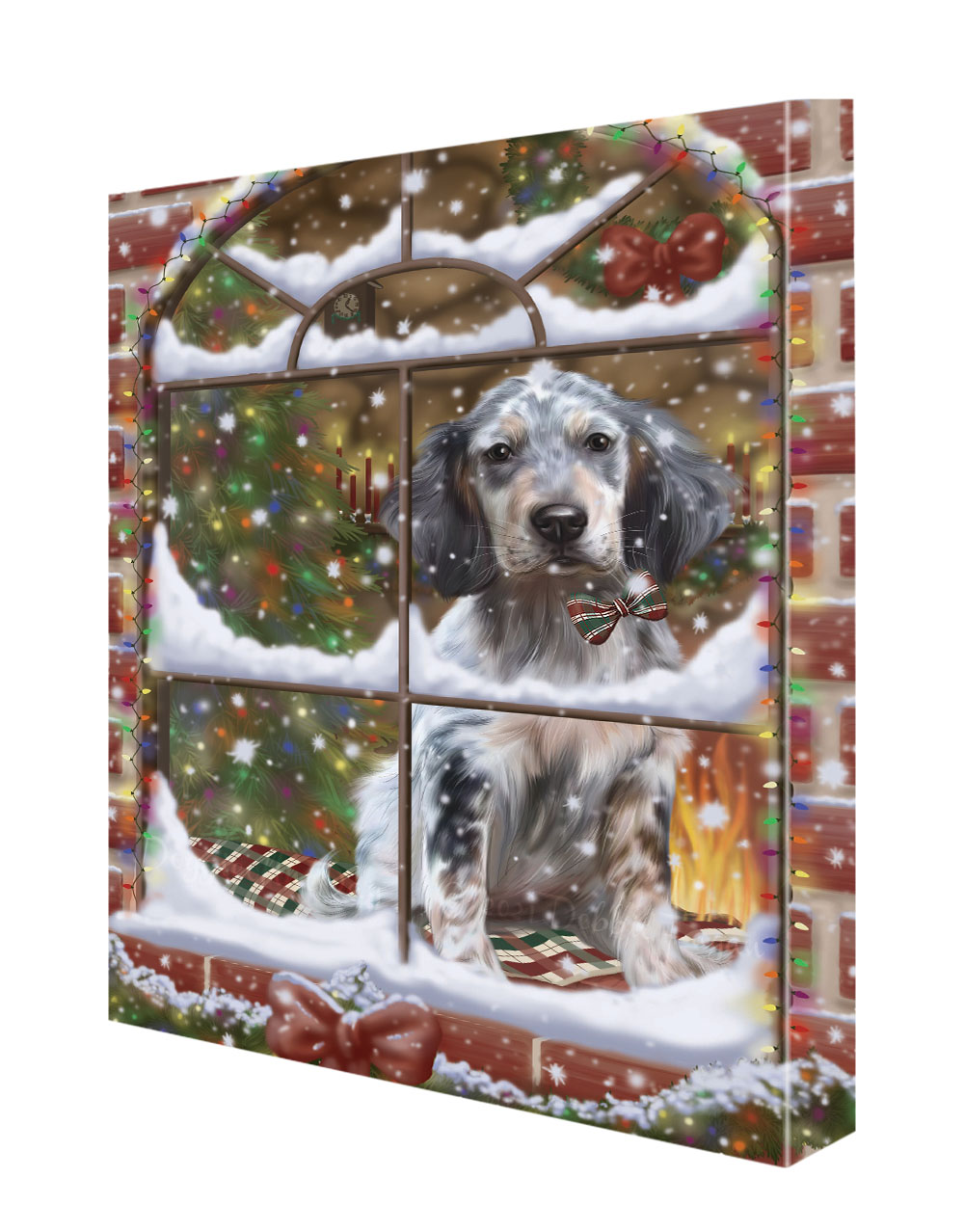 Englischer Setter Hund Leinwand 0,75" personalisiertes digitales Gemälde Weihnachten Neu mit Etikett - Bild 49 von 62