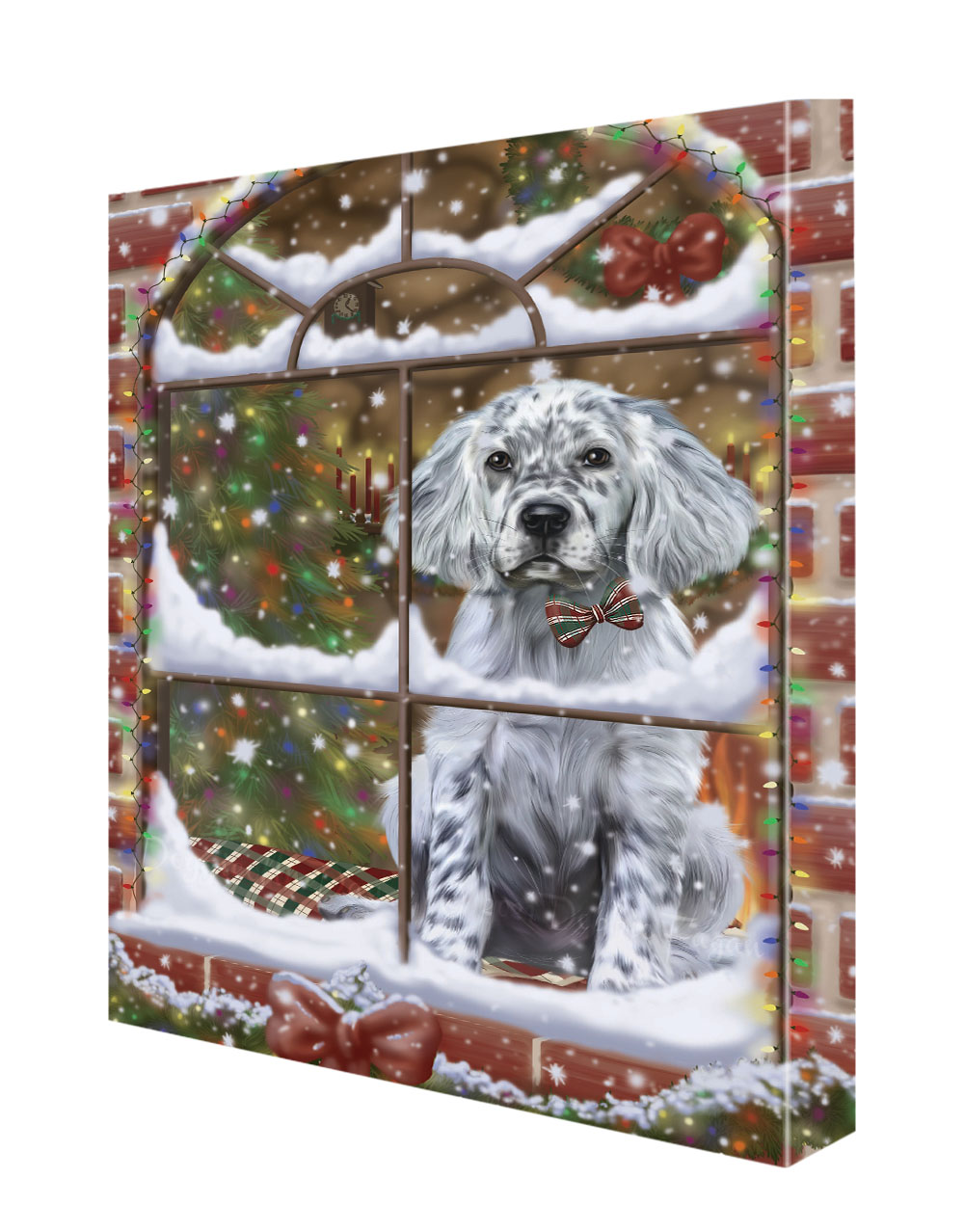 Englischer Setter Hund Leinwand 0,75" personalisiertes digitales Gemälde Weihnachten Neu mit Etikett - Bild 50 von 62