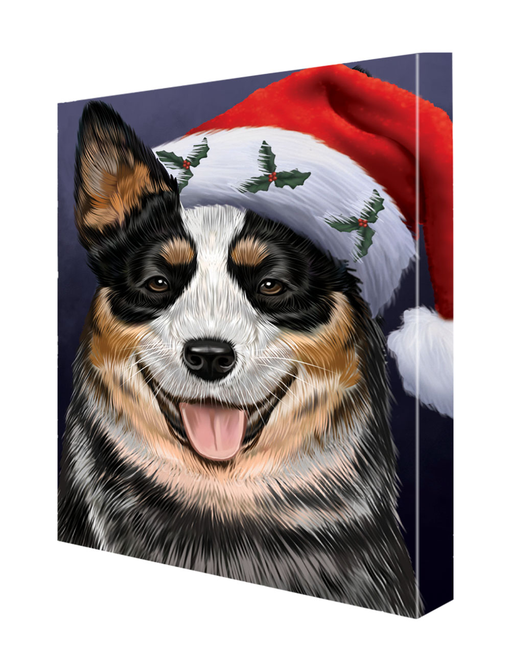 Australian Cattle Dog Canvas .75" Personalized Digital Painting Christmas NWT