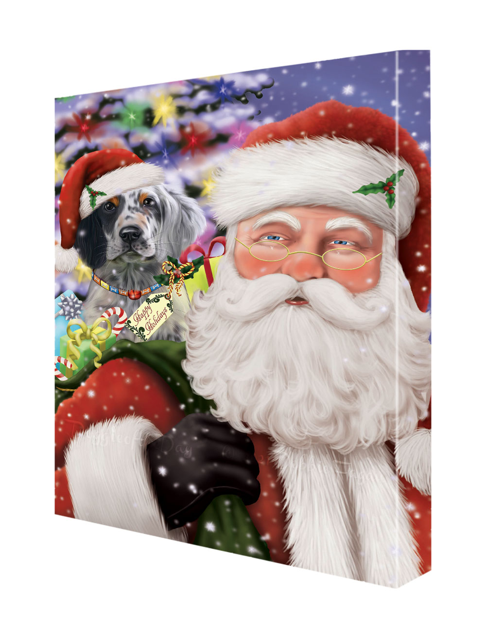 Englischer Setter Hund Leinwand 0,75" personalisiertes digitales Gemälde Weihnachten Neu mit Etikett - Bild 44 von 62