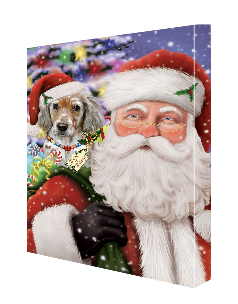 Englischer Setter Hund Leinwand 0,75" personalisiertes digitales Gemälde Weihnachten Neu mit Etikett - Bild 45 von 62