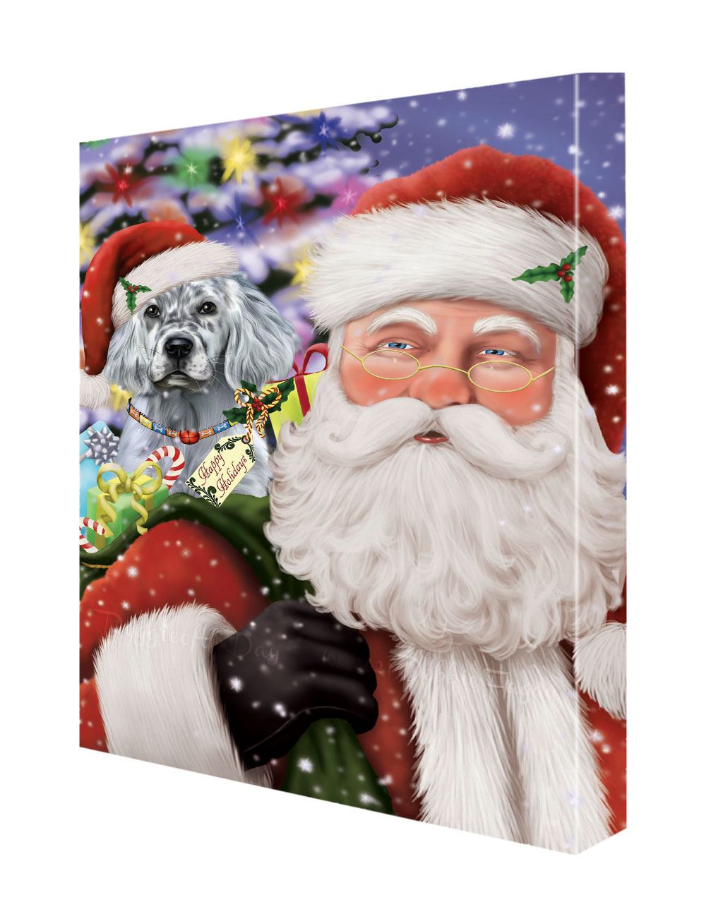 Englischer Setter Hund Leinwand 0,75" personalisiertes digitales Gemälde Weihnachten Neu mit Etikett - Bild 46 von 62