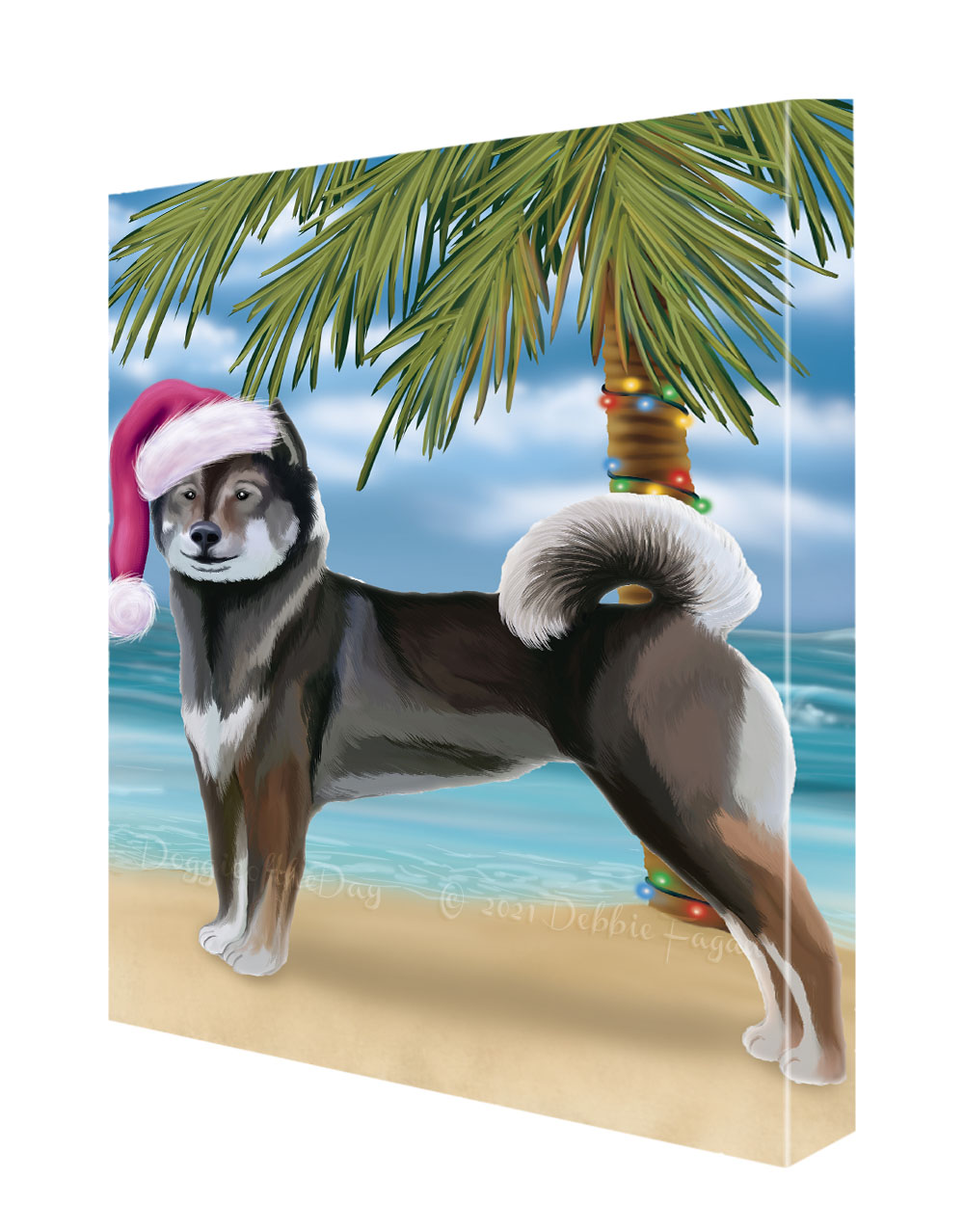 Aiku Hund Leinwand Wandbild Weihnachten Digital Gemälde für Dekoration - Bild 2 von 3