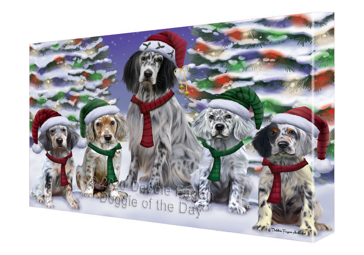 Englischer Setter Hund Leinwand 0,75" personalisiertes digitales Gemälde Weihnachten Neu mit Etikett - Bild 18 von 62