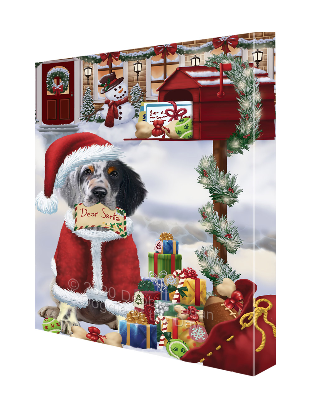 Englischer Setter Hund Leinwand 0,75" personalisiertes digitales Gemälde Weihnachten Neu mit Etikett - Bild 39 von 62