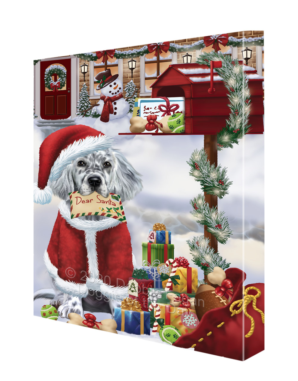 Englischer Setter Hund Leinwand 0,75" personalisiertes digitales Gemälde Weihnachten Neu mit Etikett - Bild 41 von 62