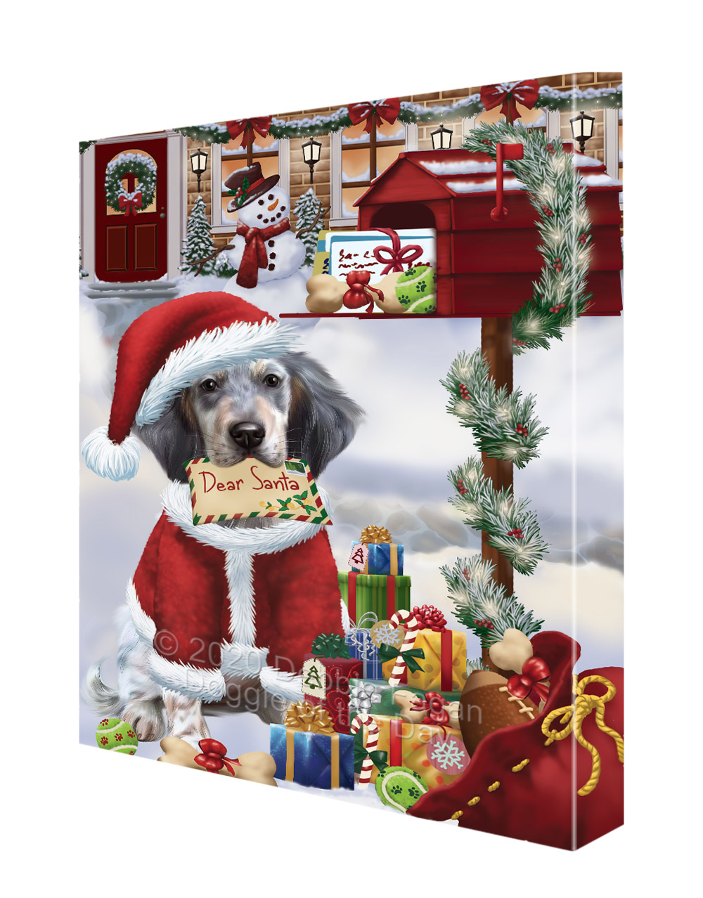 Englischer Setter Hund Leinwand 0,75" personalisiertes digitales Gemälde Weihnachten Neu mit Etikett - Bild 42 von 62