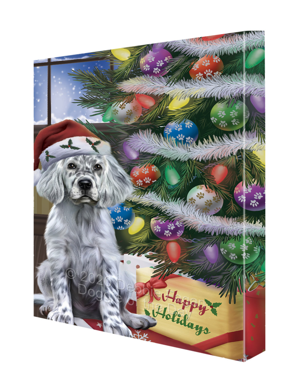 Englischer Setter Hund Leinwand 0,75" personalisiertes digitales Gemälde Weihnachten Neu mit Etikett - Bild 51 von 62