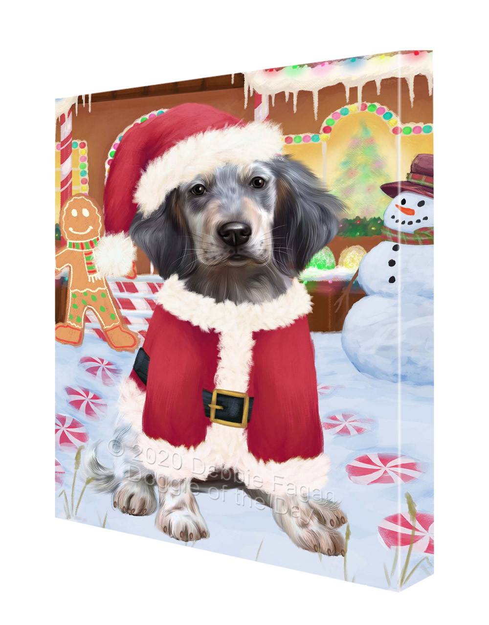 Englischer Setter Hund Leinwand 0,75" personalisiertes digitales Gemälde Weihnachten Neu mit Etikett - Bild 22 von 62