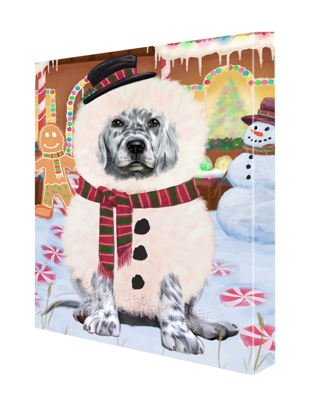 Englischer Setter Hund Leinwand 0,75" personalisiertes digitales Gemälde Weihnachten Neu mit Etikett - Bild 25 von 62