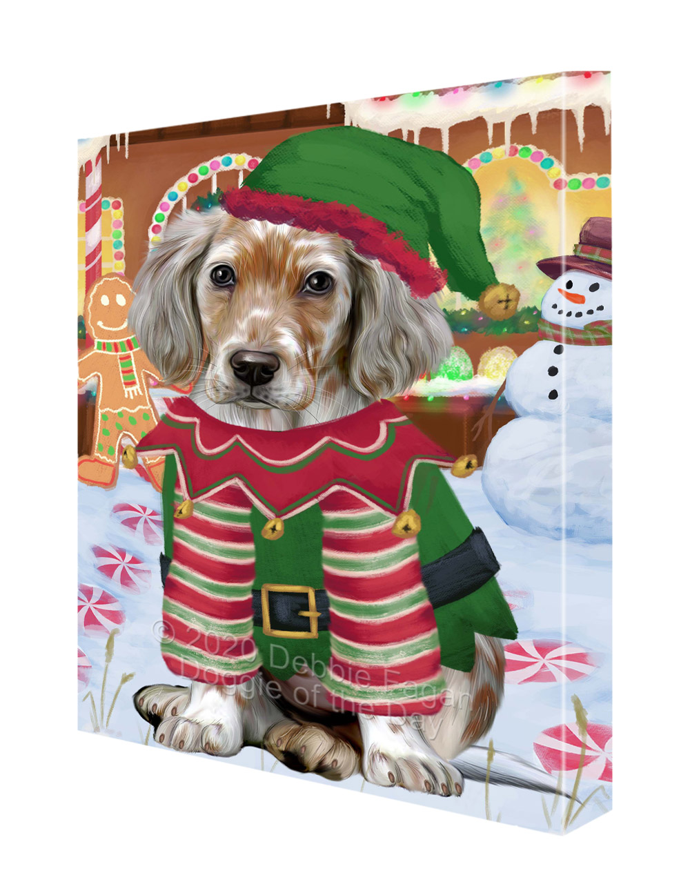 Englischer Setter Hund Leinwand 0,75" personalisiertes digitales Gemälde Weihnachten Neu mit Etikett - Bild 23 von 62