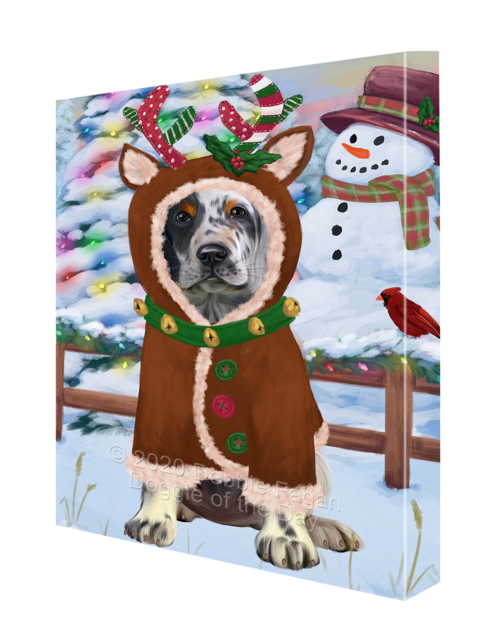 Englischer Setter Hund Leinwand 0,75" personalisiertes digitales Gemälde Weihnachten Neu mit Etikett - Bild 24 von 62