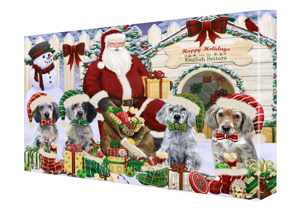 Englischer Setter Hund Leinwand 0,75" personalisiertes digitales Gemälde Weihnachten Neu mit Etikett - Bild 16 von 62