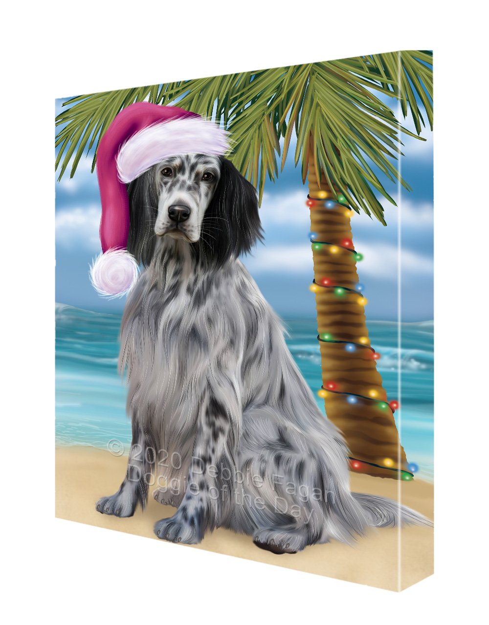Englischer Setter Hund Leinwand 0,75" personalisiertes digitales Gemälde Weihnachten Neu mit Etikett - Bild 59 von 62