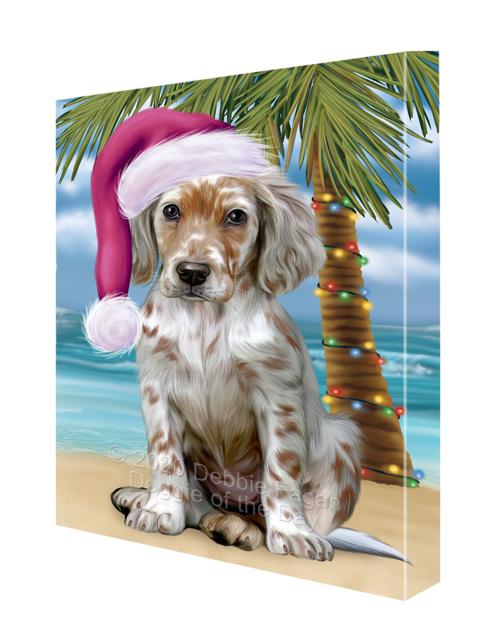 Englischer Setter Hund Leinwand 0,75" personalisiertes digitales Gemälde Weihnachten Neu mit Etikett - Bild 60 von 62