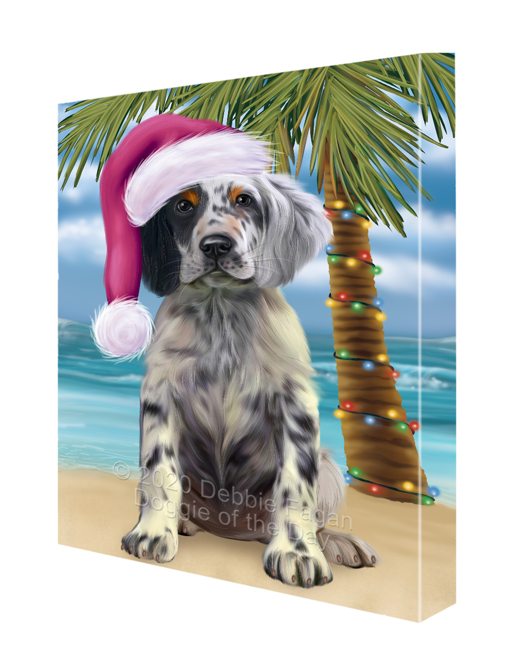 Englischer Setter Hund Leinwand 0,75" personalisiertes digitales Gemälde Weihnachten Neu mit Etikett - Bild 61 von 62