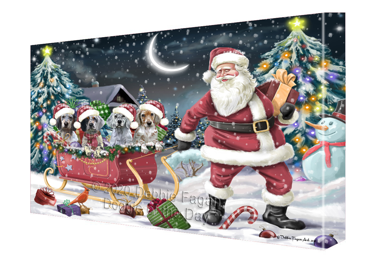 Englischer Setter Hund Leinwand 0,75" personalisiertes digitales Gemälde Weihnachten Neu mit Etikett - Bild 20 von 62