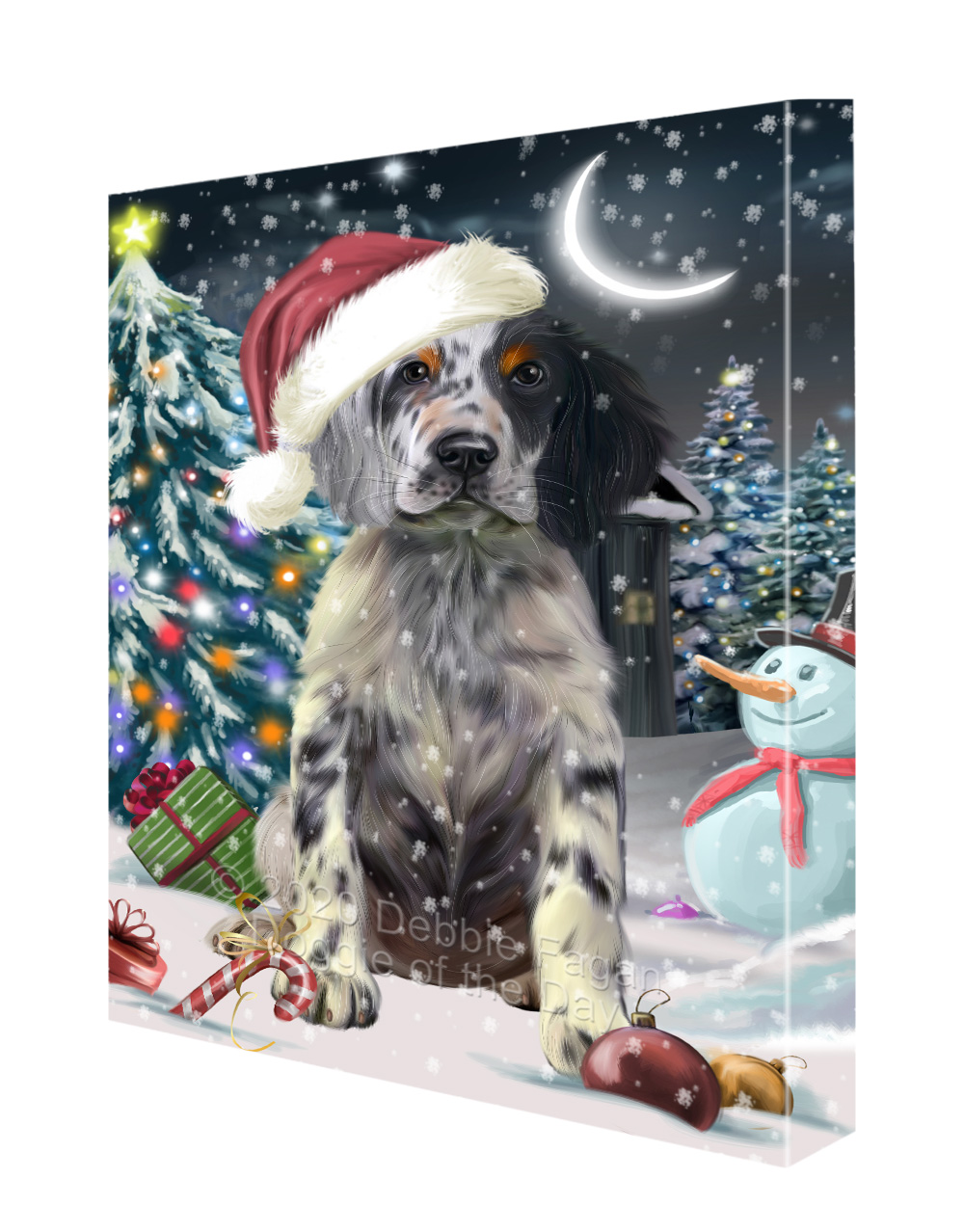 Englischer Setter Hund Leinwand 0,75" personalisiertes digitales Gemälde Weihnachten Neu mit Etikett - Bild 55 von 62