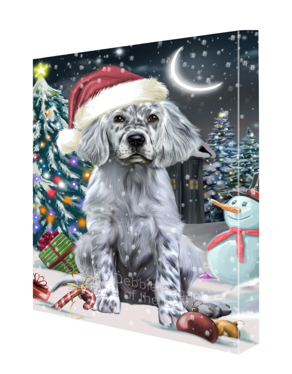 Englischer Setter Hund Leinwand 0,75" personalisiertes digitales Gemälde Weihnachten Neu mit Etikett - Bild 56 von 62