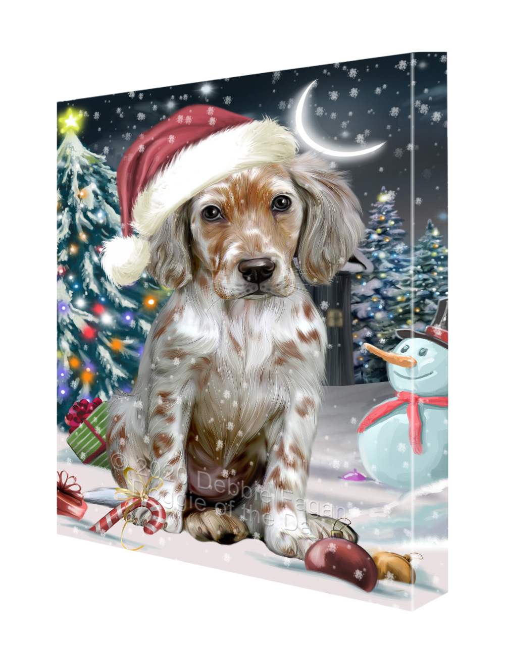 Englischer Setter Hund Leinwand 0,75" personalisiertes digitales Gemälde Weihnachten Neu mit Etikett - Bild 57 von 62