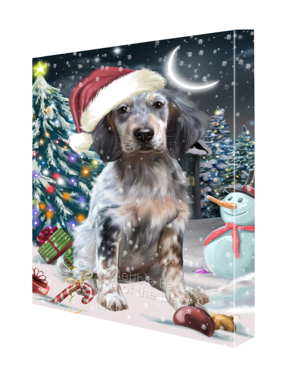 Englischer Setter Hund Leinwand 0,75" personalisiertes digitales Gemälde Weihnachten Neu mit Etikett - Bild 58 von 62