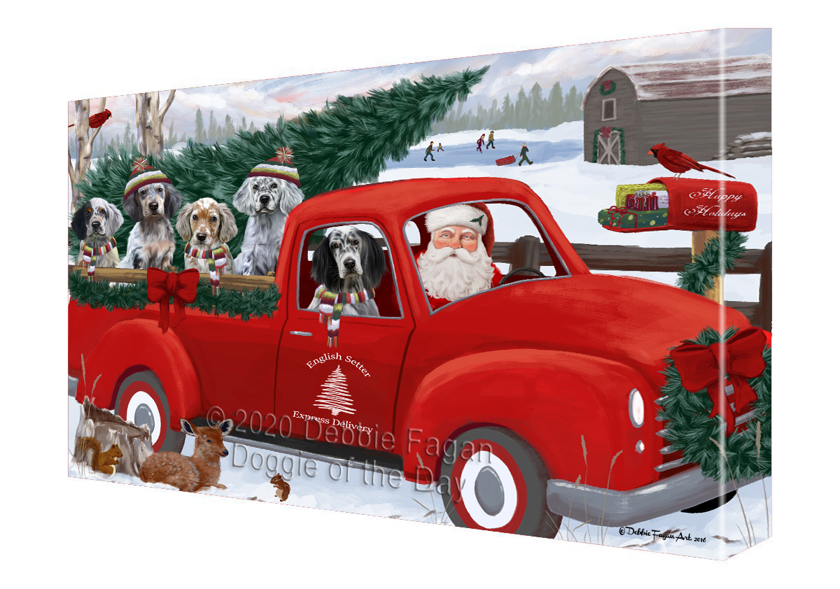 Englischer Setter Hund Leinwand 0,75" personalisiertes digitales Gemälde Weihnachten Neu mit Etikett - Bild 11 von 62