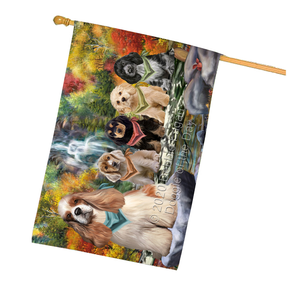 Cocker Spaniel Hundehaus Flagge Urlaub doppelseitig 28""x40"" viele Designs neu mit Etikett NEU - Bild 94 von 101