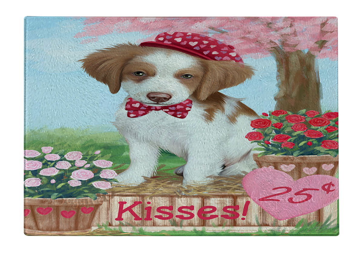 Brittany Spaniel Dog Cutting Board Tempered Glass Personalized Kitchen NWT