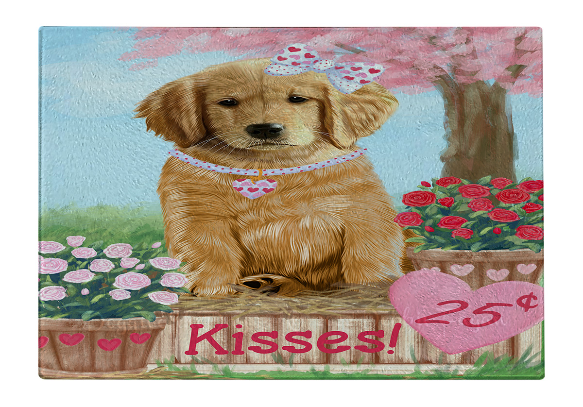 Golden Retriever Dog Cutting Board Tempered Glass Personalized Kitchen NWT