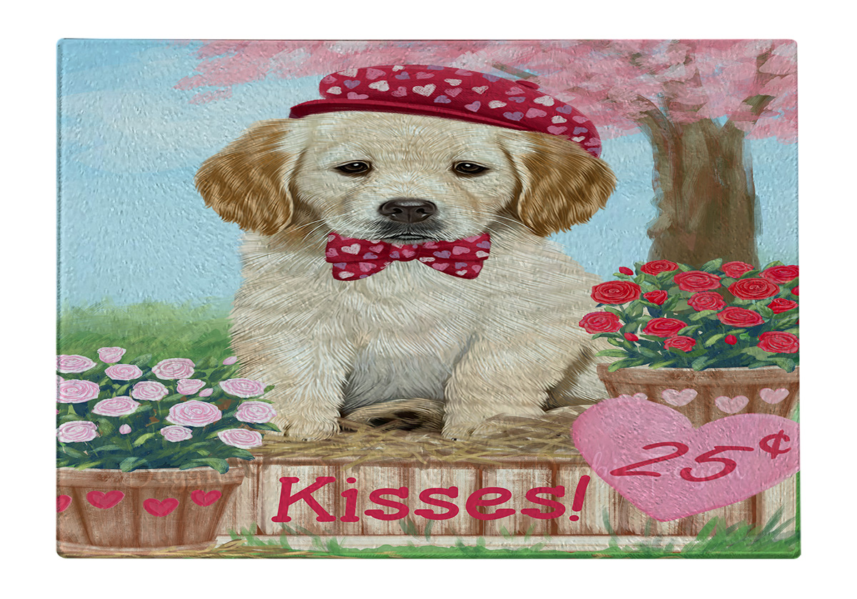 Golden Retriever Dog Cutting Board Tempered Glass Personalized Kitchen NWT