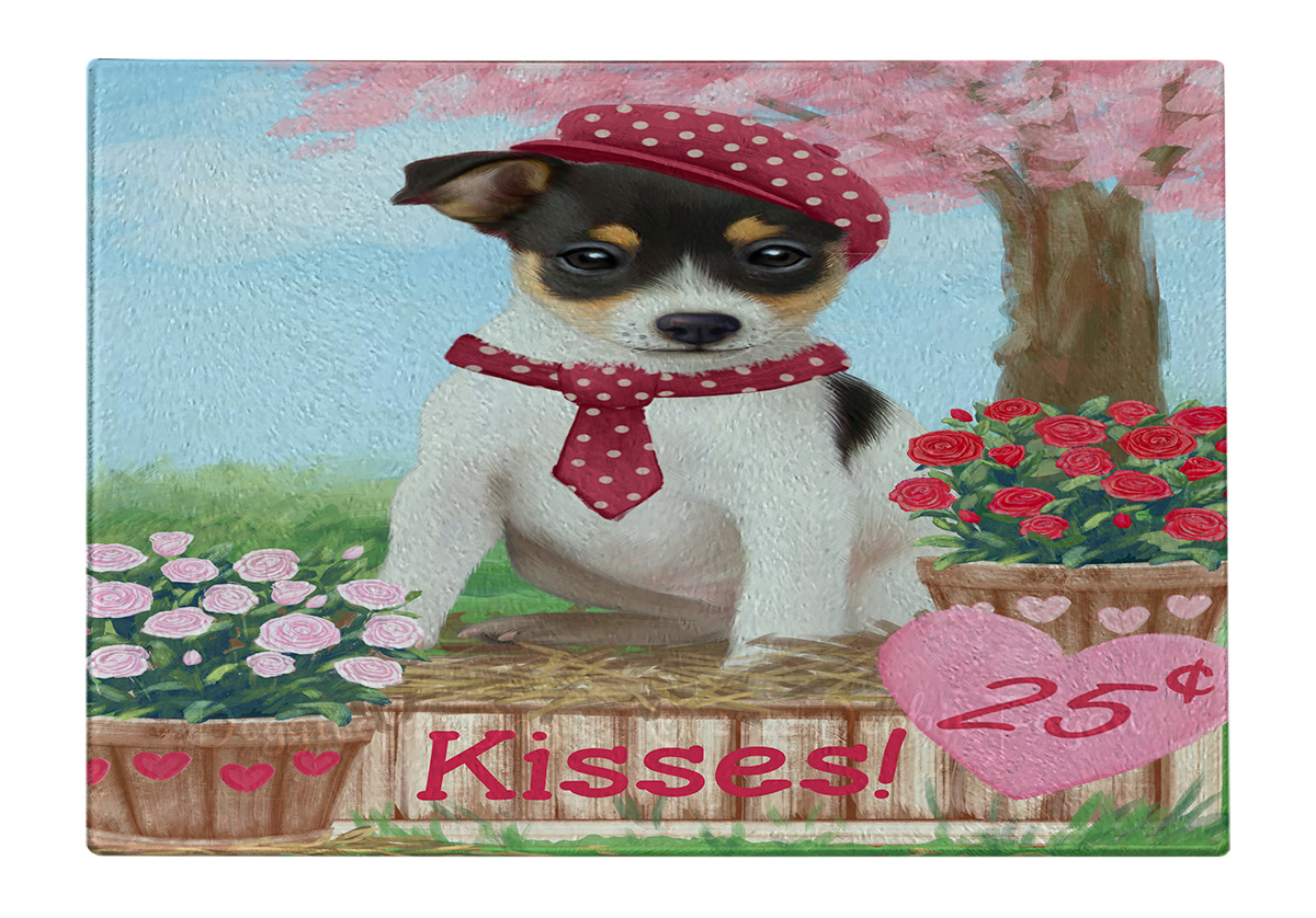 Rat Terrier Dog Cutting Board Tempered Glass Personalized Kitchen Custom NWT