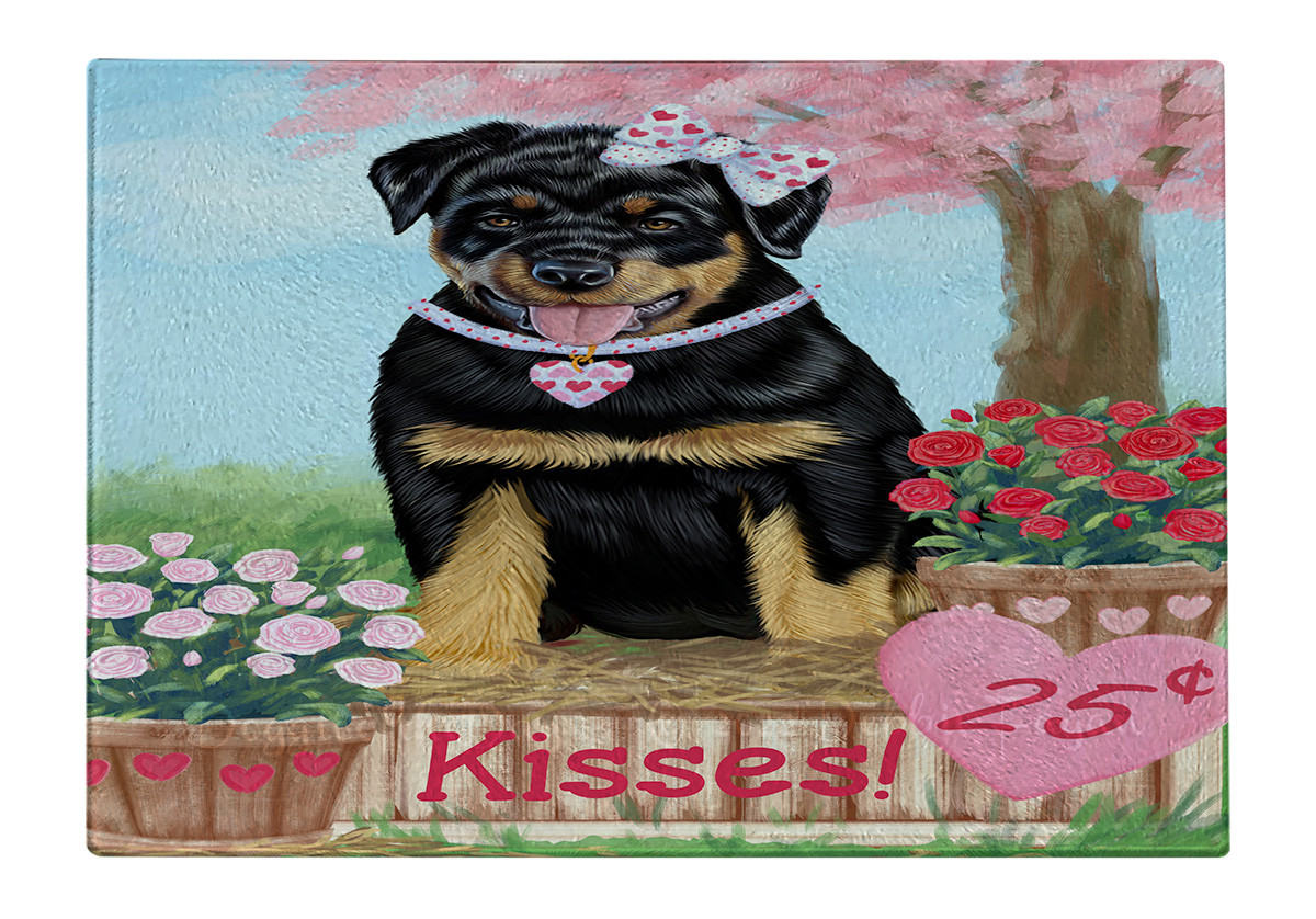 Rottweiler Dog Cutting Board Tempered Glass Personalized Kitchen Custom NWT