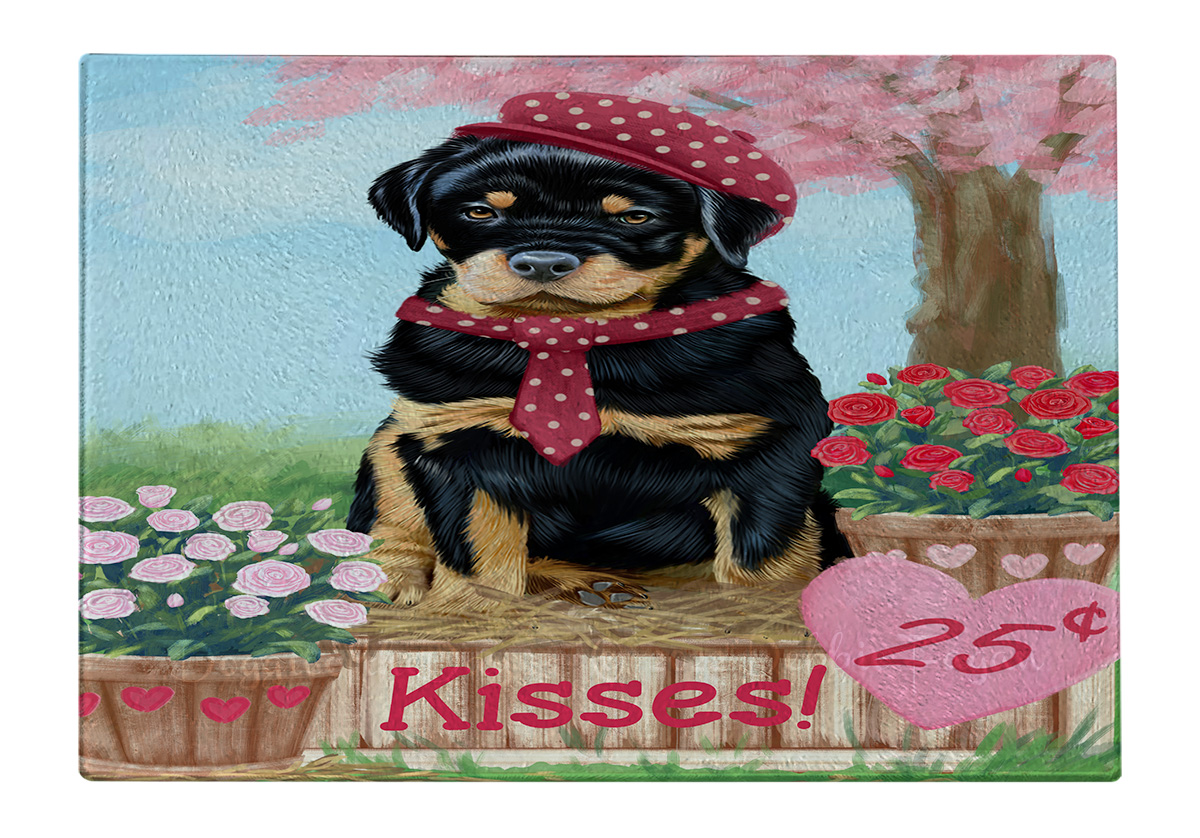 Rottweiler Dog Cutting Board Tempered Glass Personalized Kitchen Custom NWT