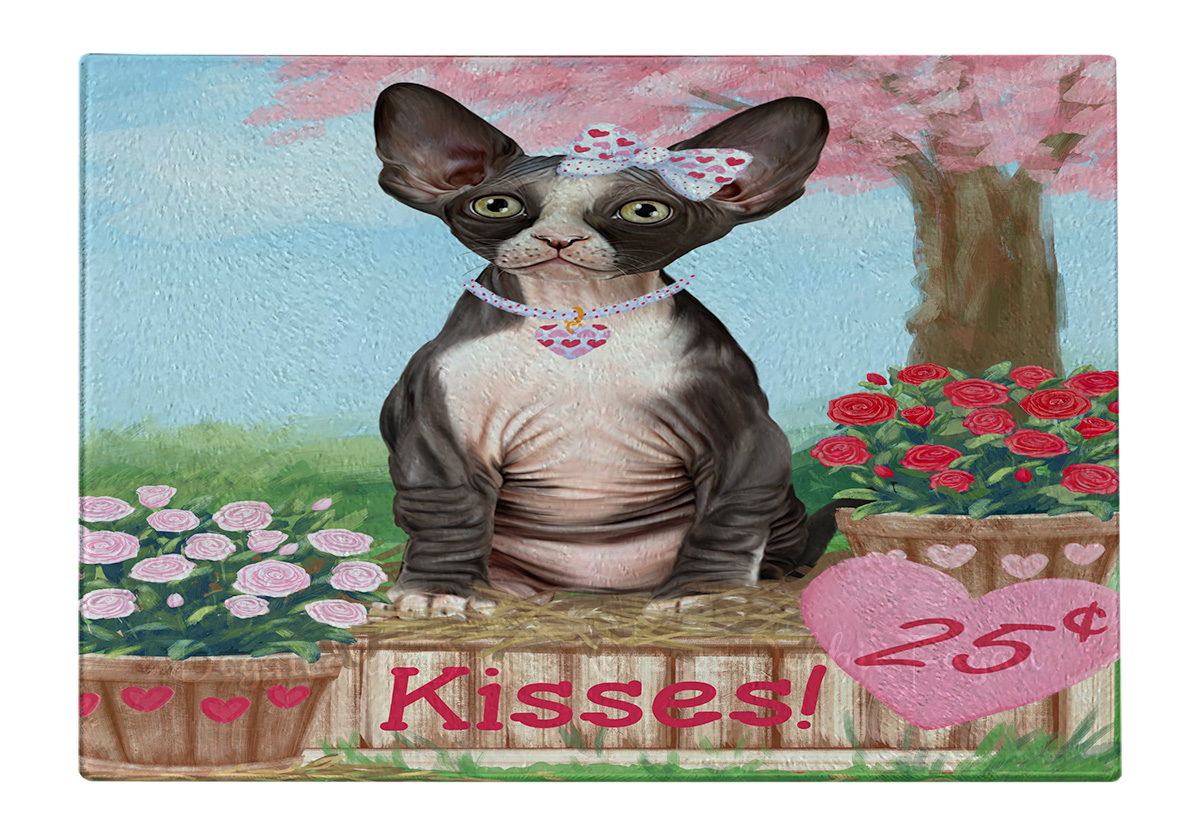 Sphynx Cat Cutting Board Tempered Glass Personalized Kitchen Custom NWT