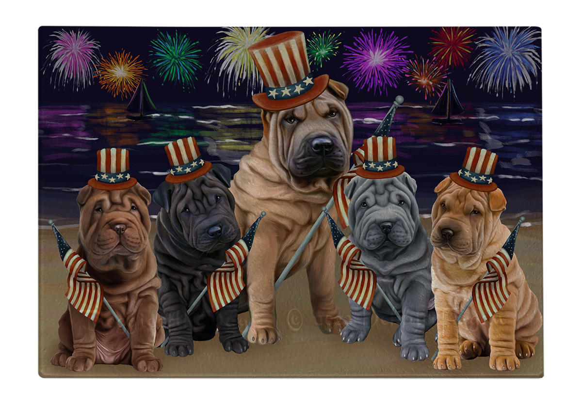 Shar Pei Dog Cutting Board Tempered Glass Personalized Kitchen Custom NWT - Picture 12 of 109