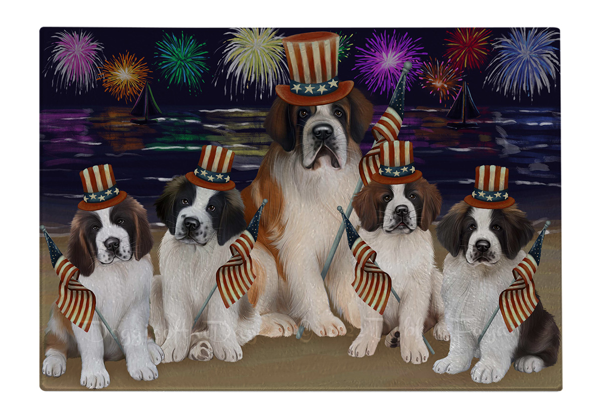 Saint Bernard Dog Cutting Board Tempered Glass Personalized Kitchen Custom NWT - Picture 12 of 81