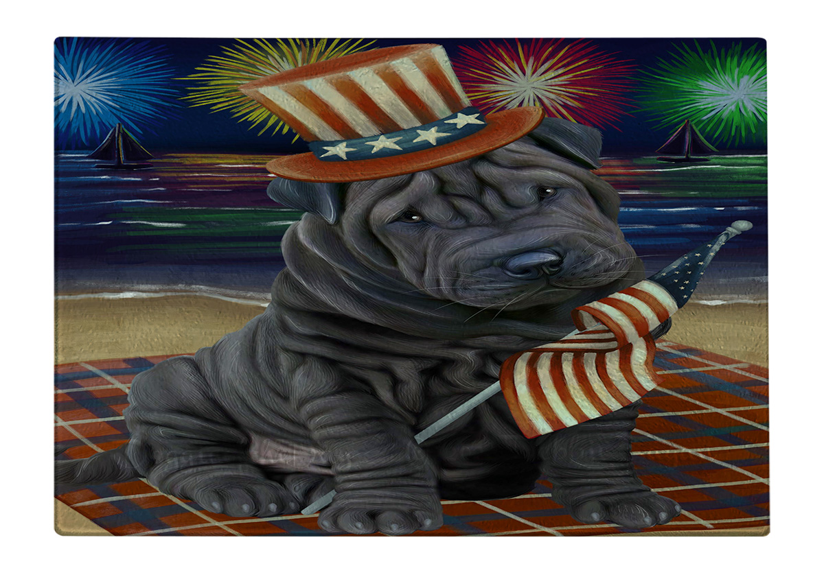 Shar Pei Dog Cutting Board Tempered Glass Personalized Kitchen Custom NWT - Picture 60 of 109