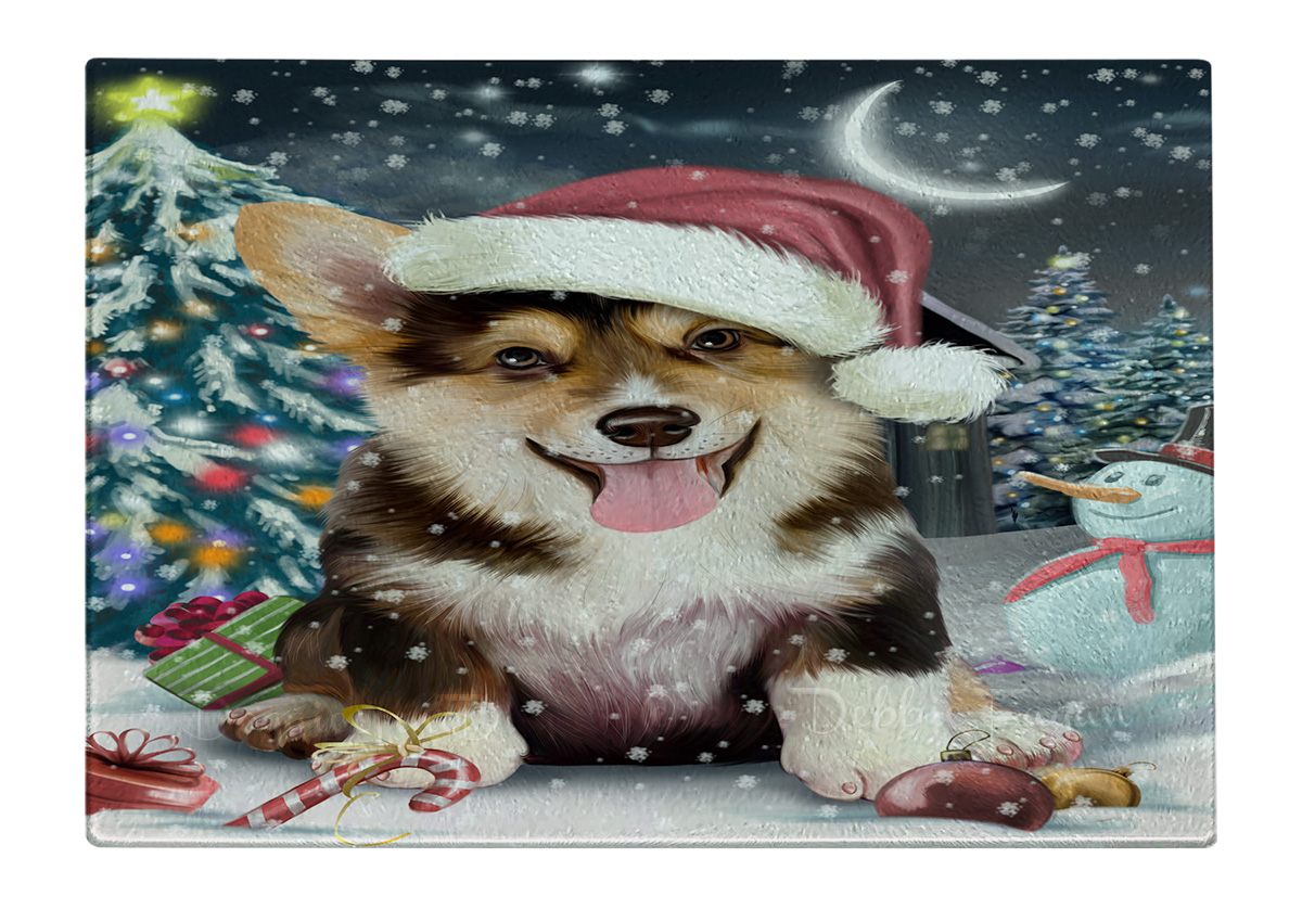 Corgi Dog Cutting Board Tempered Glass Personalized Custom Christmas NWT