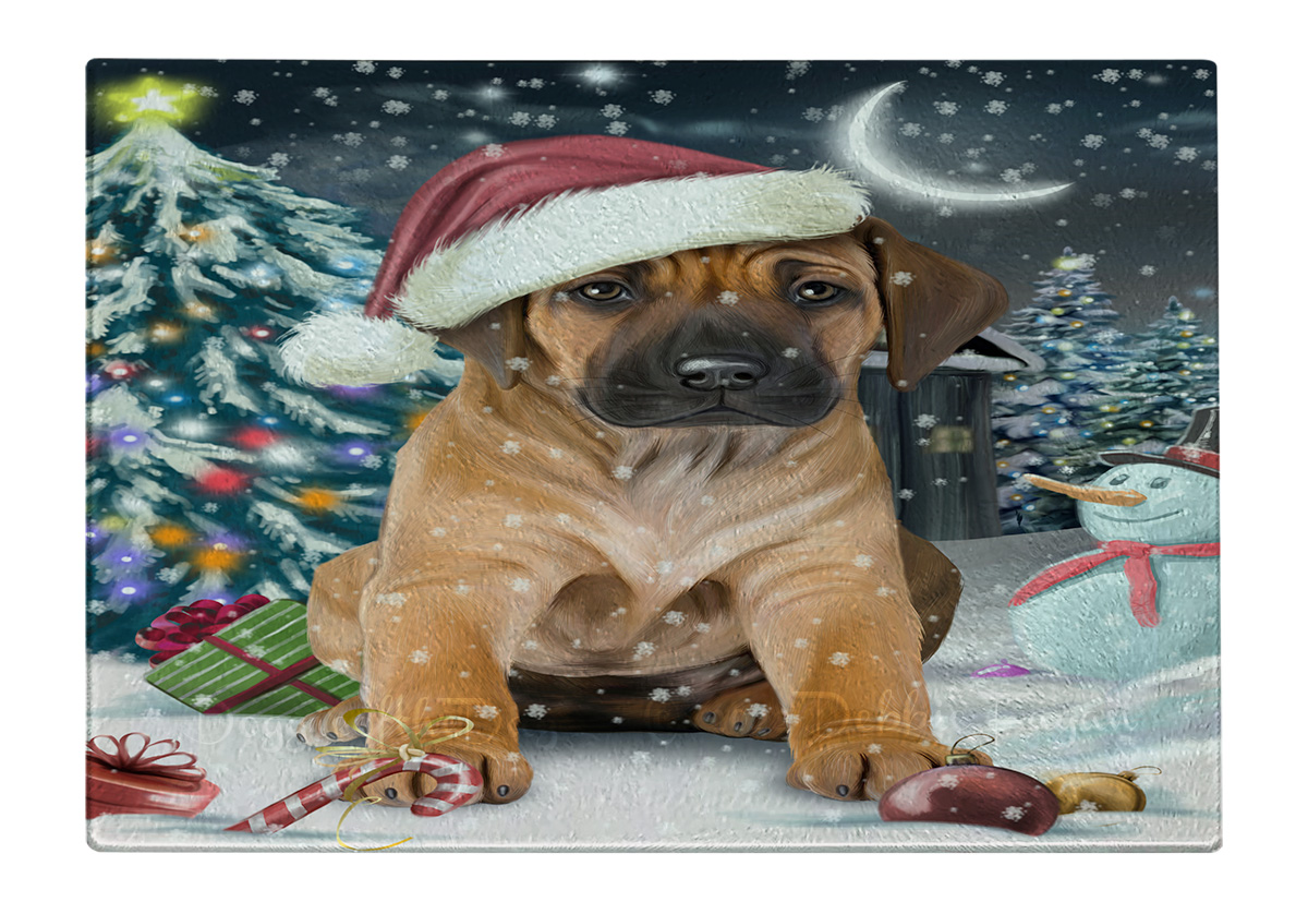 Rhodesian Ridgeback Hund Schneidebrett Hartglas personalisiert Weihnachten Neu mit Etikett - Bild 53 von 58