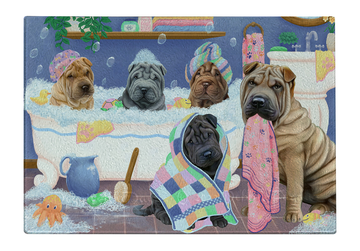 Shar Pei Dog Cutting Board Tempered Glass Personalized Kitchen Custom NWT - Picture 18 of 109
